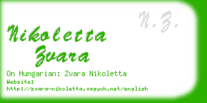 nikoletta zvara business card